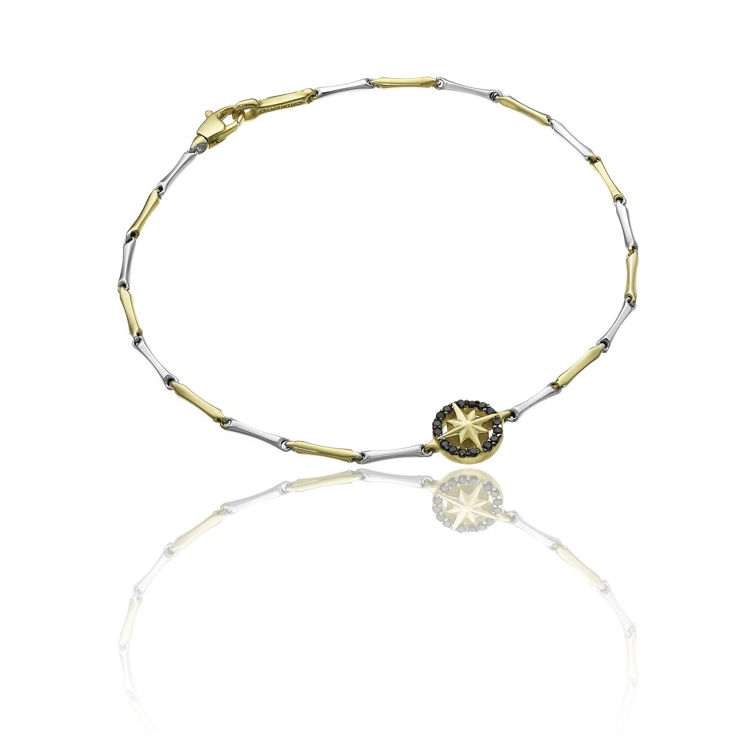 Immagine di Bracciale Chimento in Oro Bianco e Giallo con Diamanti Neri 1B05398BN2