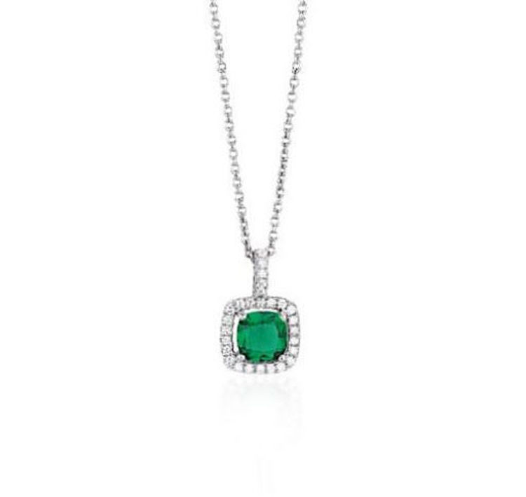 Immagine di Collana Donna In Argento E Smeraldo Verde Gioielli Mabina | 553035