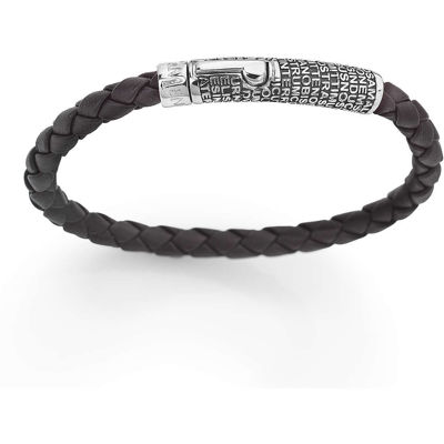 Immagine di Bracciale Padre Nostro Uomo In Pelle Gioielli Amen Pater Noster | BRNO05B-L