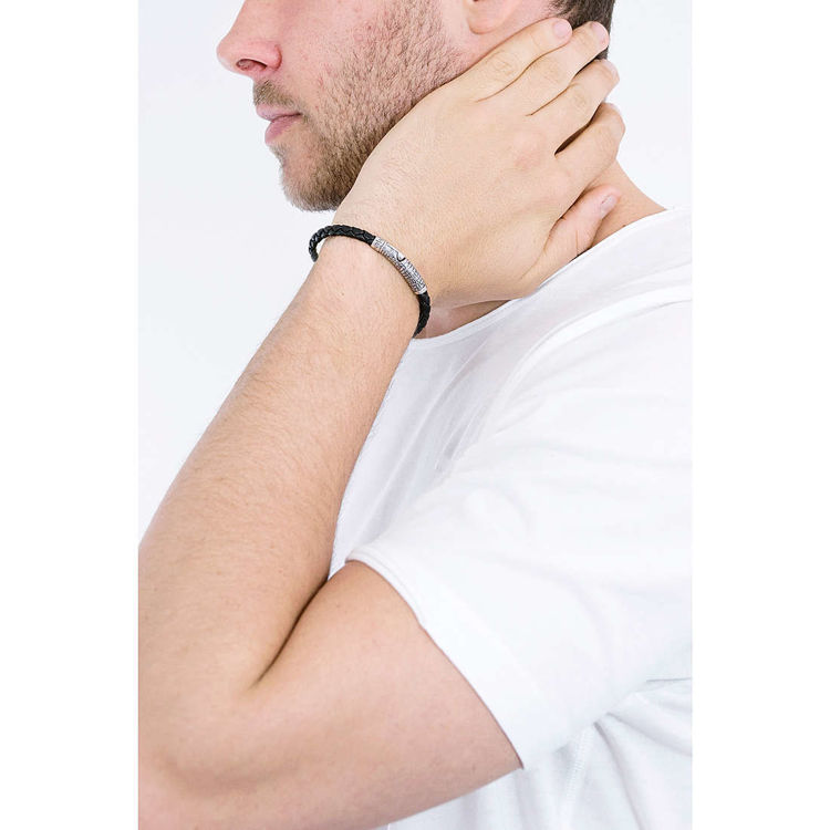 Immagine di Bracciale Padre Nostro Uomo In Pelle Gioielli Amen Pater Noster | BRNO05B-L