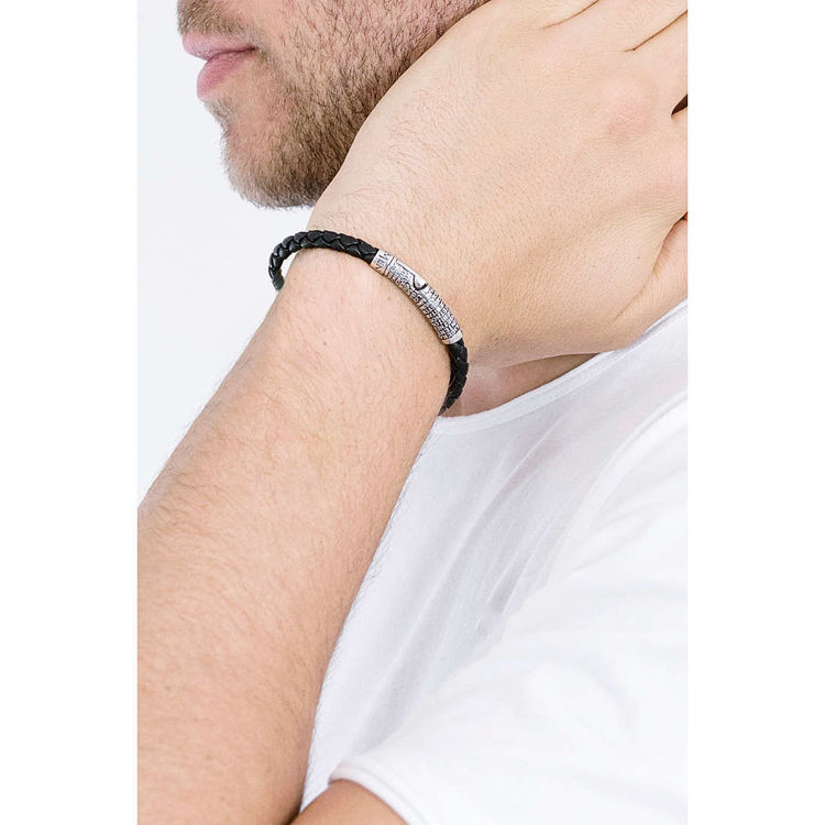 Immagine di Bracciale Padre Nostro Uomo In Pelle Gioielli Amen Pater Noster | BRNO05B-L