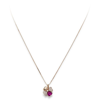 Immagine di Collana Amen Da Donna Con Cuore E Quadrifoglio | CLPQURR