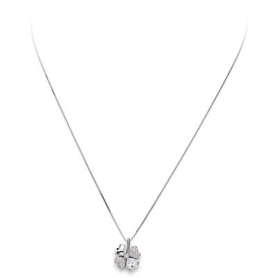 Immagine di Collana Amen Donna Con Cuore e Quadrifoglio | CLPQUBB