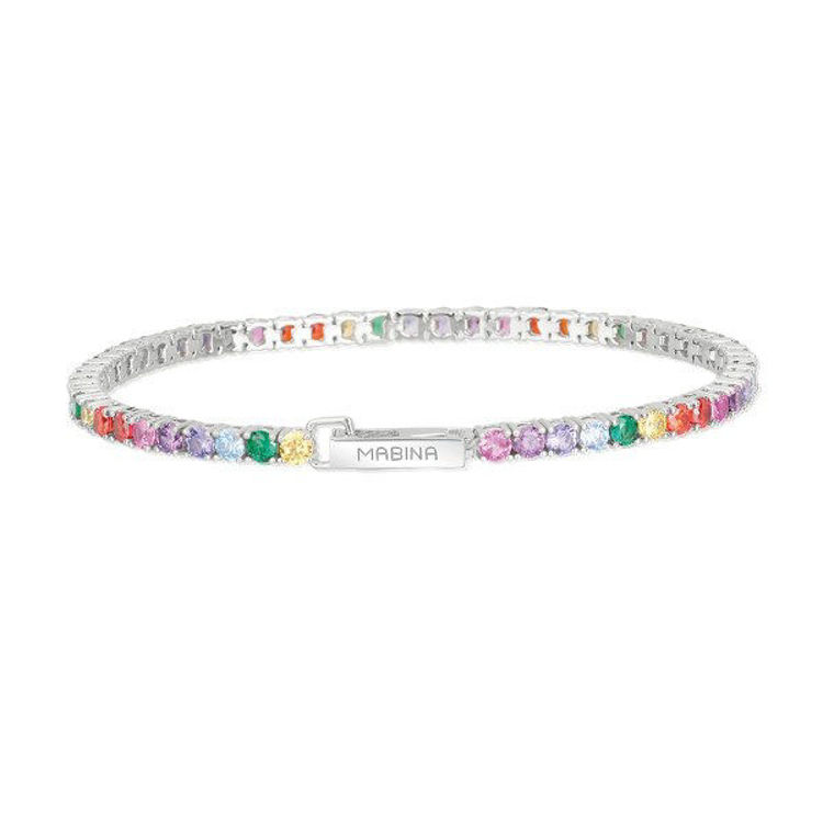 Immagine di Bracciale Tennis Mabina In Argento Con Zirconi | 533352