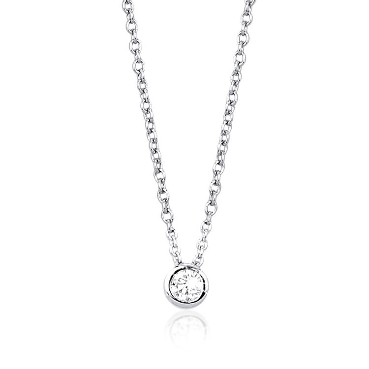 COLLANA DONNA PUNTO LUCE TESORI IN ARGENTO CON ZIRCONE CENTRALE BIANCO  MORELLATO