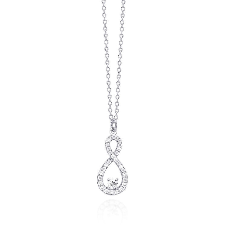 Immagine di Collana Donna Infinito In Argento Con Zirconi | 553211