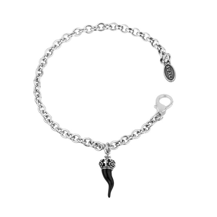 Immagine di Bracciale Donna In Argento Con Corno Nero Gioielli Suali | BM2030/4