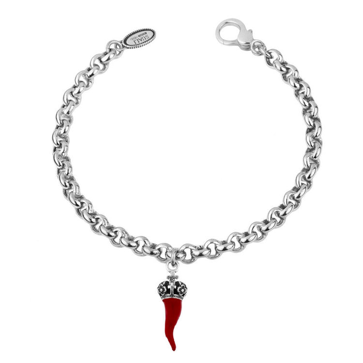 Immagine di Bracciale Donna In Argento Con Corno Rosso Gioielli Suali | BM2032/1