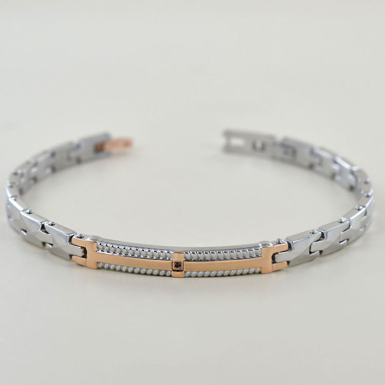 Immagine di Bracciale Uomo In Acciaio Con Piastrina Gioielli Zancan | EHB205