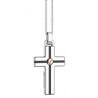 Immagine di Collana Uomo Croce In Argento Gioielli Zancan Insignia 925 |  ESC009R