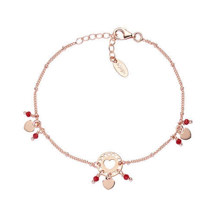 Bracciale In Argento Rosè con Cuori