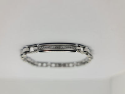 Bracciale Uomo Con Piastrina E Cristalli