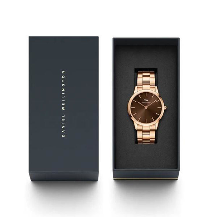 Daniel Wellington Iconic Link Amber 32 Rose Gold Brown