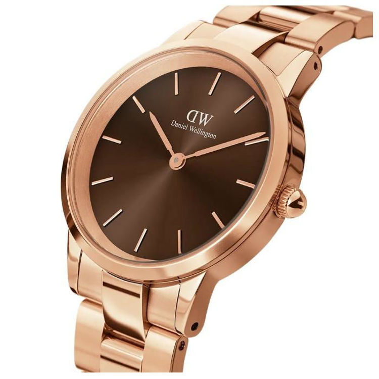  Daniel Wellington Iconic Link Amber 36 Rose Gold Brown