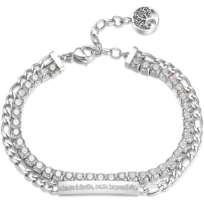 Bracciale Donna Con Piastrina E Zirconi Gioielli Brosway Desideri |  BEI051