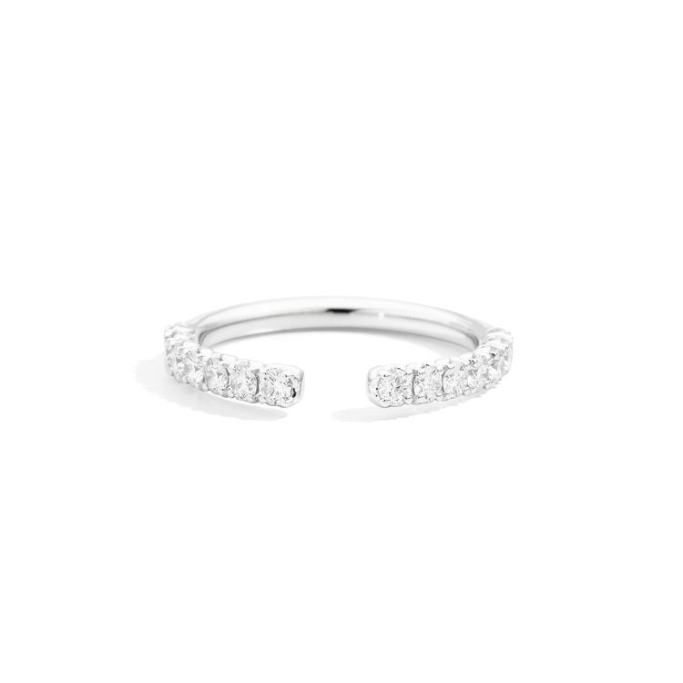 Immagine di Anello Veretta In Oro Bianco E Diamanti Naturali Recarlo Gioielli Anniversary | R01FN003/055-15