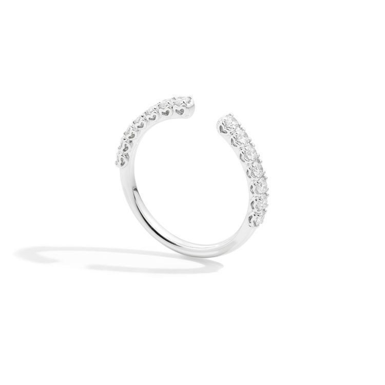 Immagine di Anello Veretta In Oro Bianco E Diamanti Naturali Recarlo Gioielli Anniversary | R01FN003/055-15