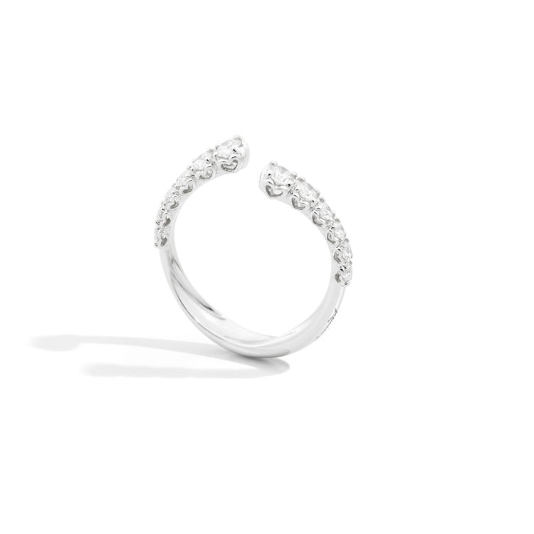 Immagine di Anello Veretta In Oro Bianco E Diamanti Naturali Recarlo Anniversary | R01FN009/066-15
