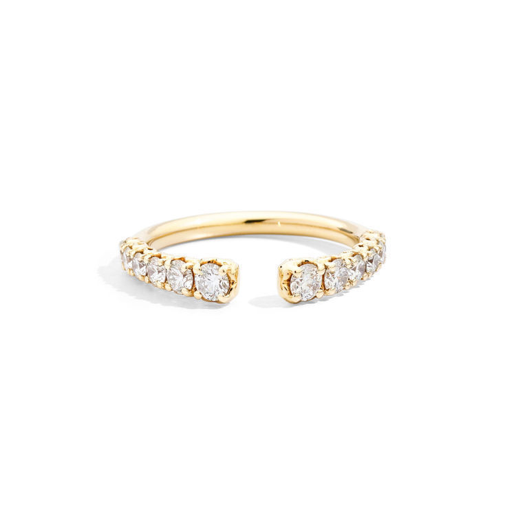 Immagine di Anello Veretta In Oro Bianco E Diamanti Naturali Recarlo Anniversary | R01FN004/G055-14