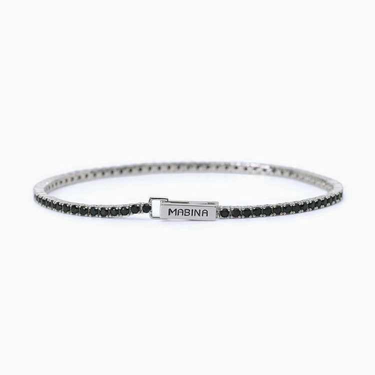 Immagine di Bracciale Tennis Zirconi Neri Gioielli Mabina | 533713-M