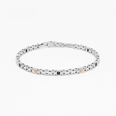 Immagine di Bracciale Uomo In Oro Bianco Con Diamanti | EB818BR