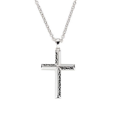 Immagine di Collana Croce Con Ricamo Gioielli Amen | CLCRUB