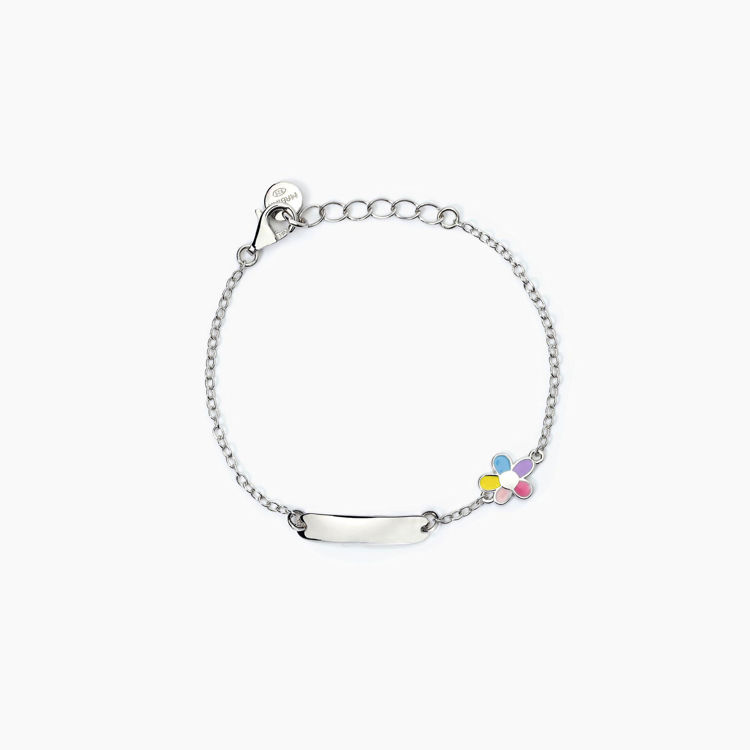 Immagine di Bracciale Neonato Personalizzabile Con Fiore Gioielli Mabina | 533796