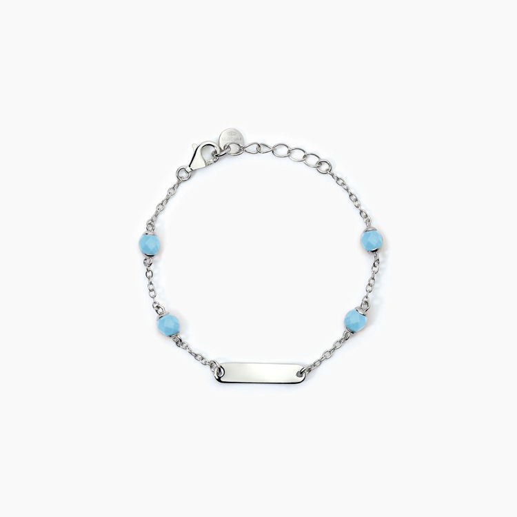 Immagine di Bracciale Neonato Personalizzabile Con Turchese Gioielli Mabina | 533782