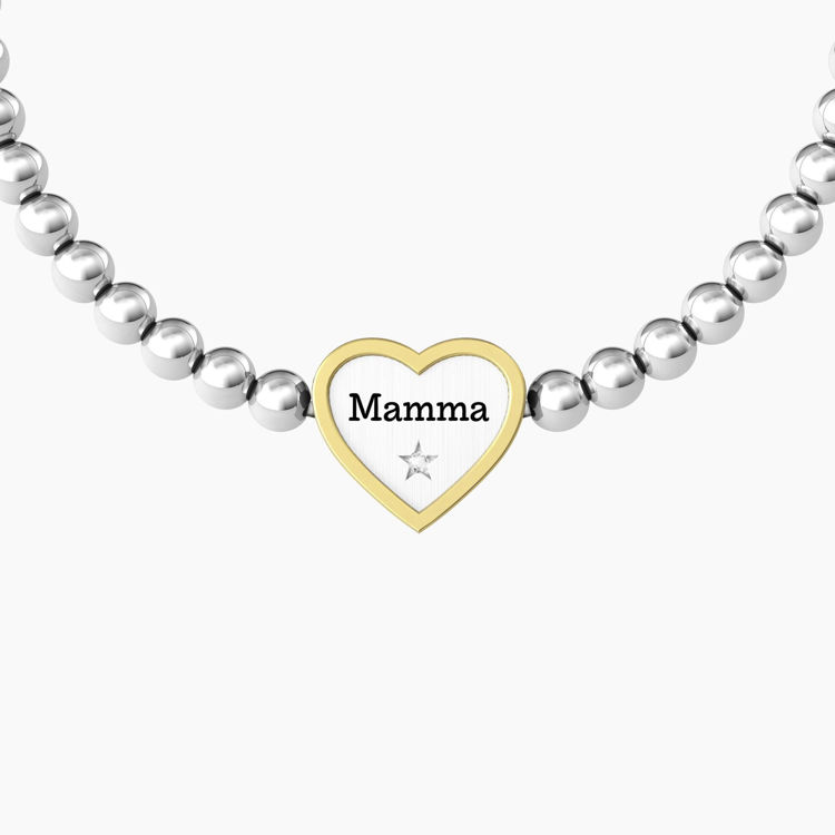 Immagine di Bracciale Mamma Elastico Con Ciondolo Cuore Gioielli Kidult | 732211