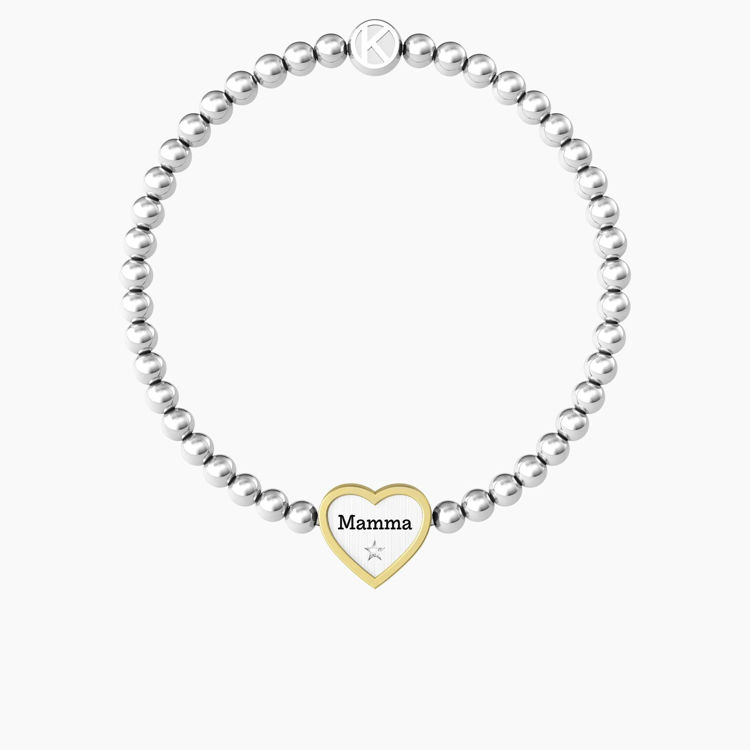 Immagine di Bracciale Mamma Elastico Con Ciondolo Cuore Gioielli Kidult | 732211