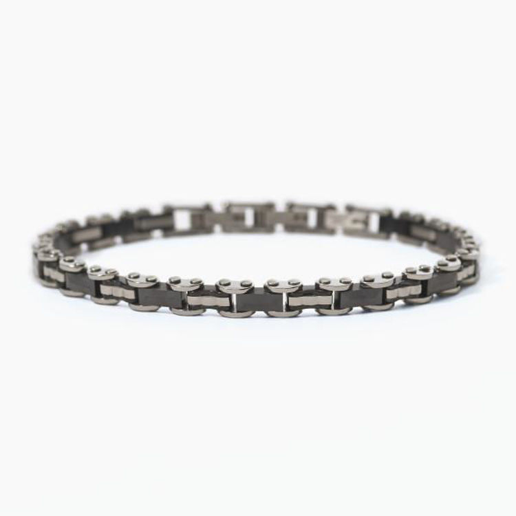 Immagine di Bracciale Acciaio Con Elementi In Ceramica Nera e PVD Nero Gioielli 2Jewels | 232331