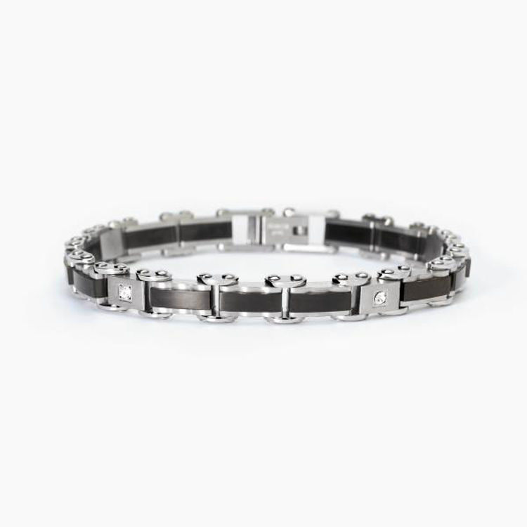 Immagine di Bracciale Acciaio e PVD Gunmetal Cristalli Gioielli 2Jewels | 232466