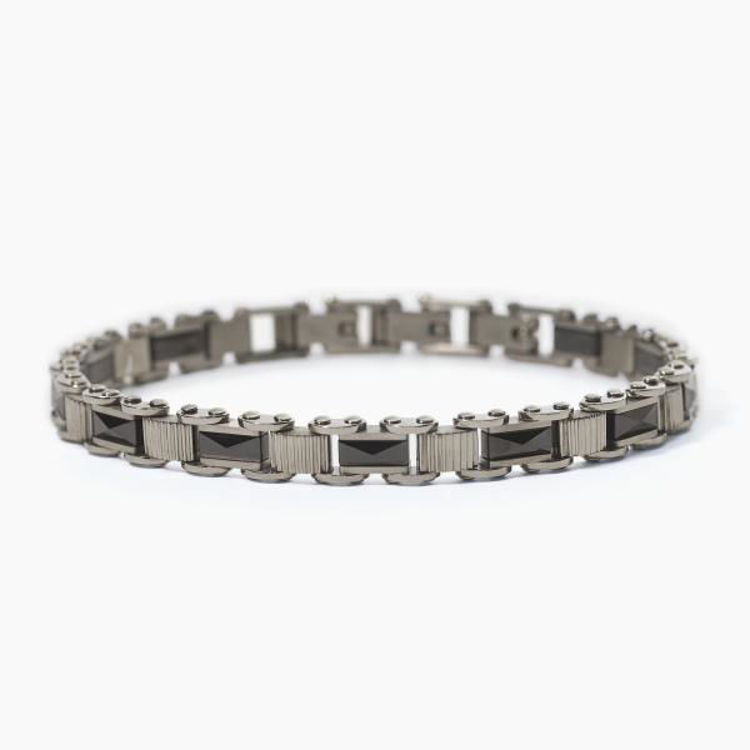 Immagine di Bracciale Acciaio Con Elementi In Ceramica Nera Gioielli 2Jewels | 232332