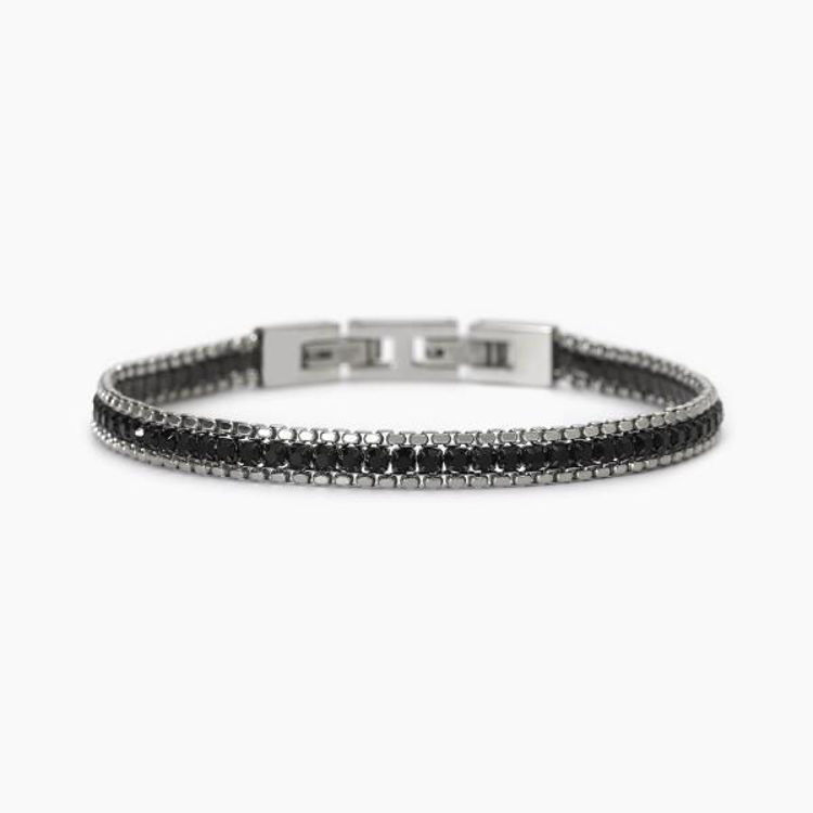 Immagine di Bracciale In Acciaio 316L E Cristalli Neri Gioielli 2Jewels | 232484