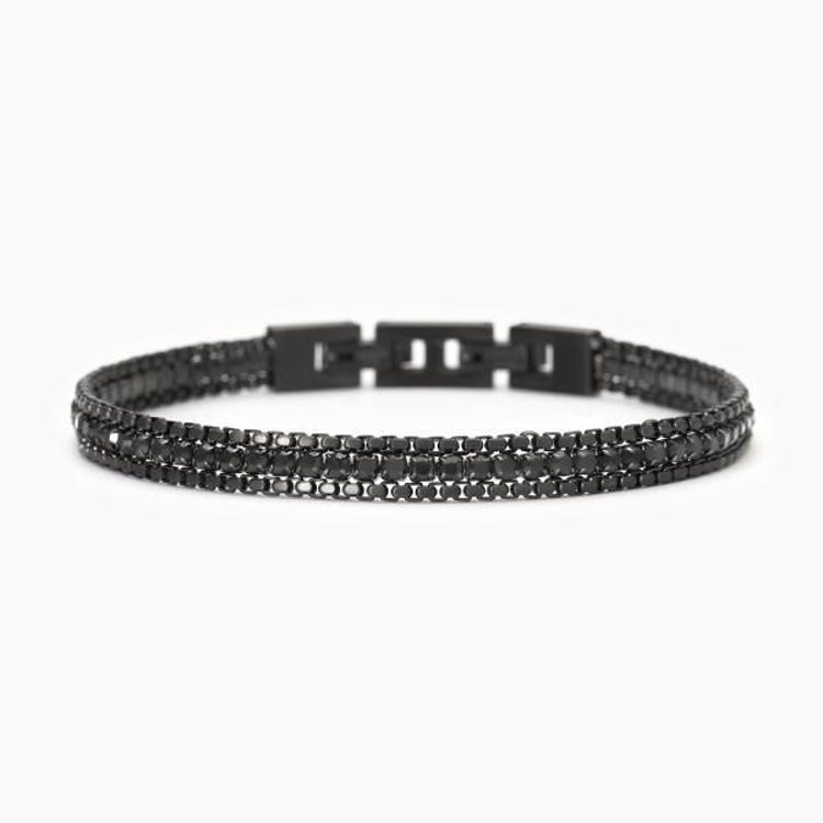 Immagine di Bracciale In Acciaio 316L E Cristalli Neri Gioielli 2Jewels | 232485