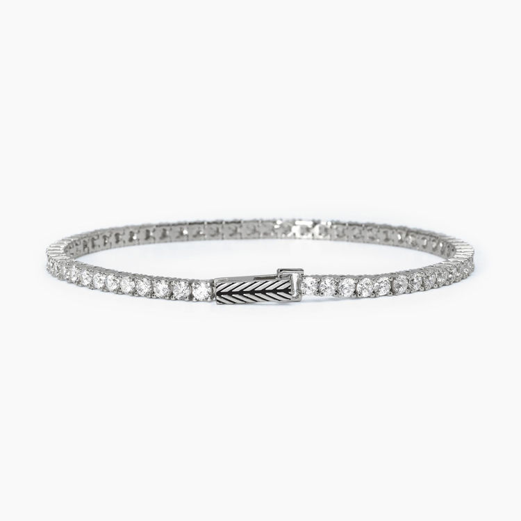 Immagine di Bracciale Uomo In Argento Con Zirconi Bianchi Gioielli Mabina | 533695-M