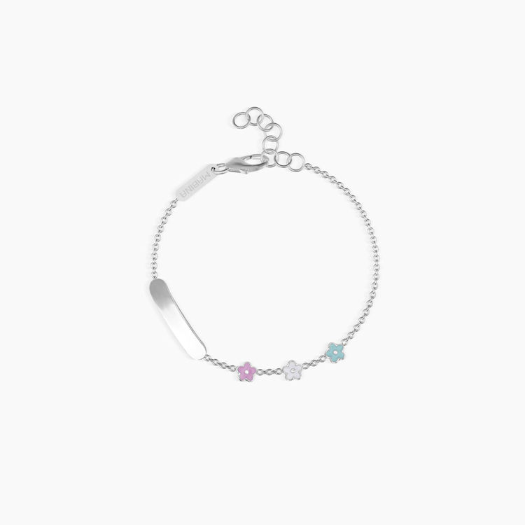 Immagine di Bracciale Fiori Con Targhetta Personalizzabile Gioielli Mabina | 533395