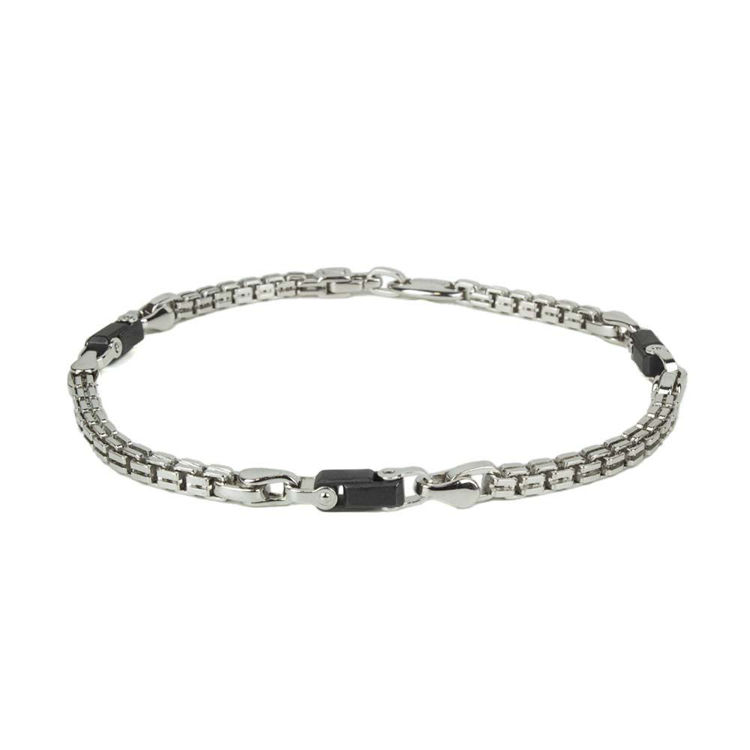 Immagine di Bracciale Uomo In Argento E Ceramica Gioielli Zancan | ESB172-N