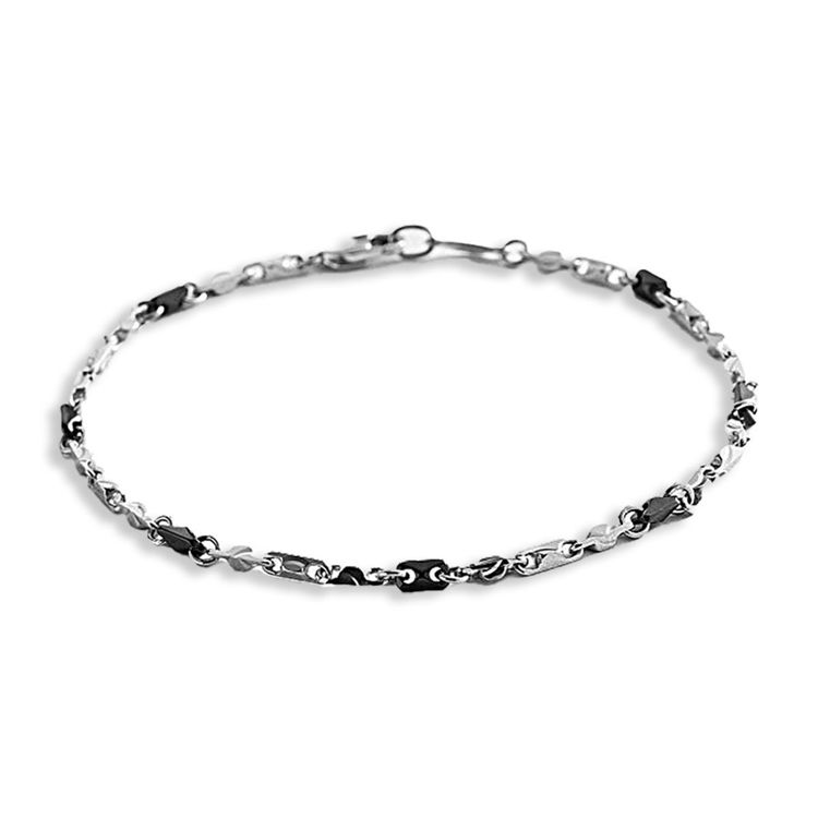 Immagine di Bracciale Uomo In Argento E Ceramica Gioielli Zancan | ESB167-N