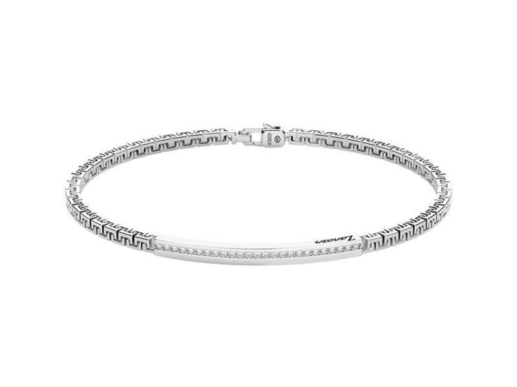 Immagine di Bracciale Uomo In Argento Con Zirconi Bianchi Gioielli Zancan | EXB729-BI