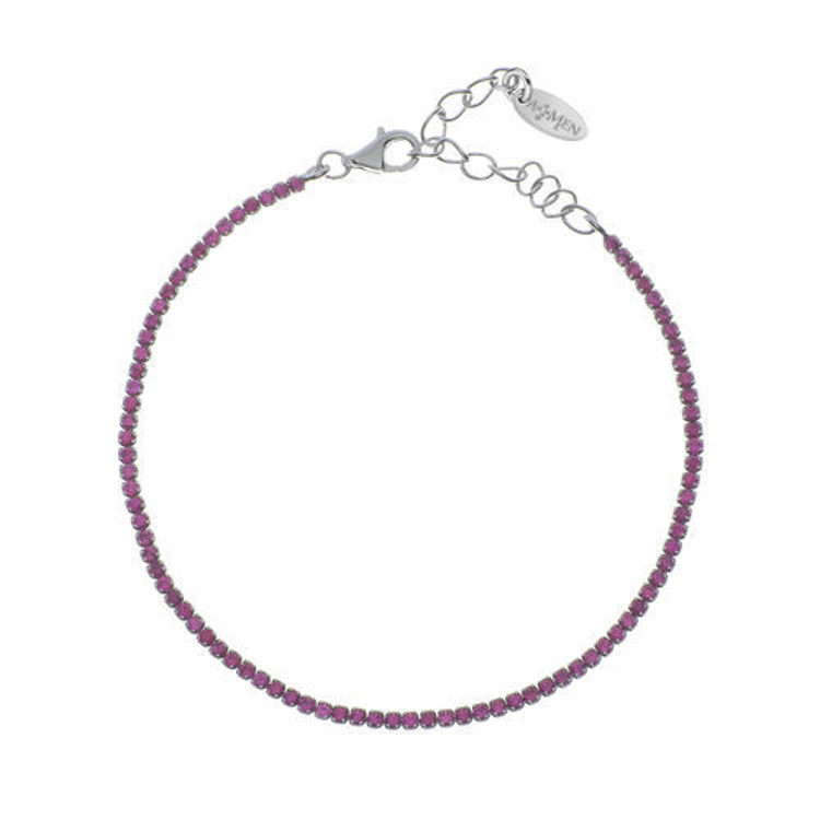 Immagine di Bracciale Tennis Con Zirconi Fucsia Gioielli Amen | BT1BR17