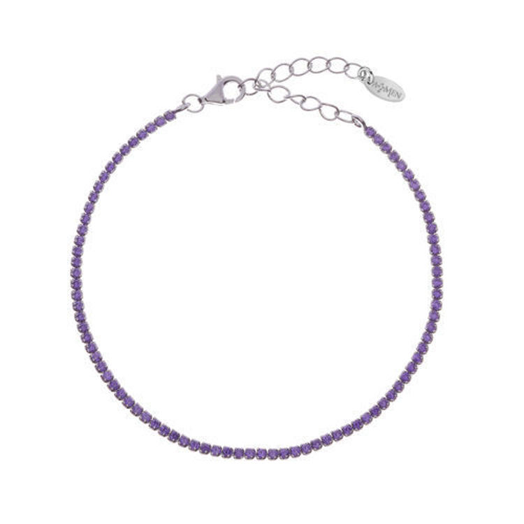 Immagine di Bracciale Tennis Con Zirconi Lilla Gioielli Amen | BT1BLI17