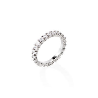Immagine di Anello Veretta Con Zirconi Bianchi Amen | RBB