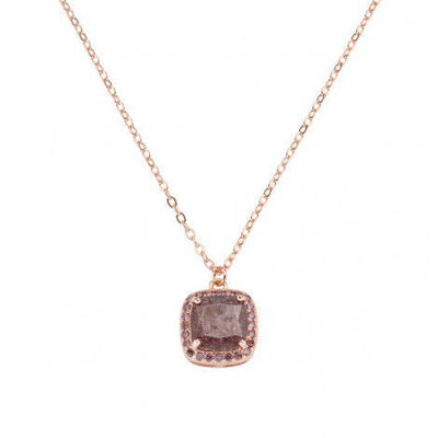Immagine di Collana Con Pietra Marrone Pendente Amen | CLCRQRBRBRZ