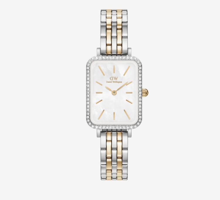 Immagine di Orologio Daniel Wellington Quadro Lumine Bezel 5-Link Two-Tone Mop | DW00100671