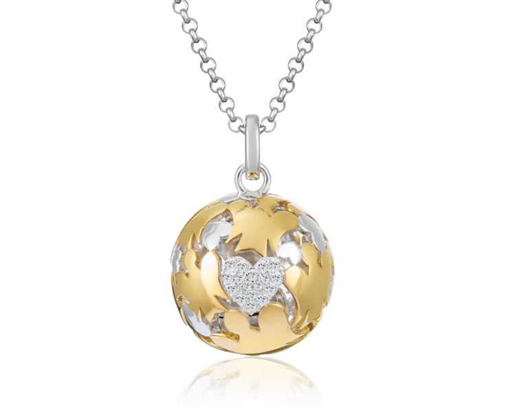 Immagine di Collana Donna Chiama Angeli In Argento E Cuore Con Zirconi |  SFA142