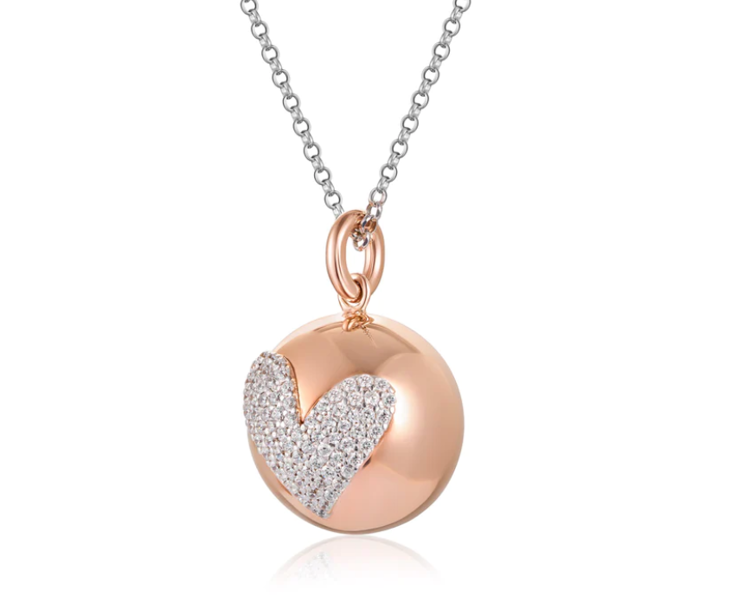 Immagine di Collana Donna Chiama Angeli In Argento Rosato E Cuore Di Zirconi |  SFA156