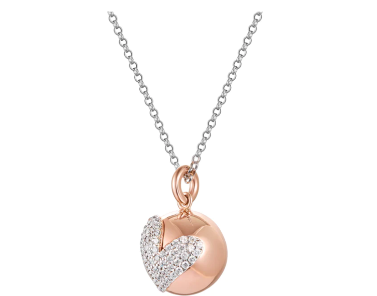 Immagine di Collana Donna Chiama Angeli In Argento Rosato E Cuore Di Zirconi |  SFA156