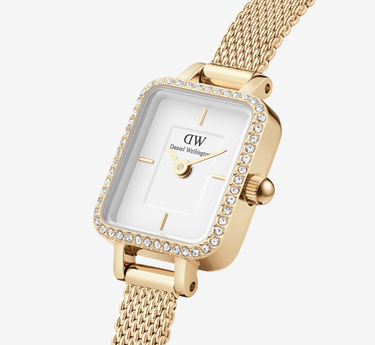 Immagine di Orologio Donna Daniel Wellington Quadro Mini Lumine Bezel Gold | DW00100730