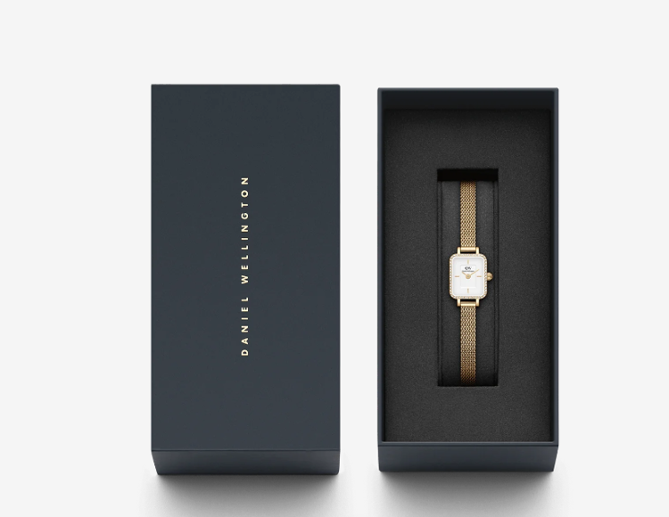 Immagine di Orologio Donna Daniel Wellington Quadro Mini Lumine Bezel Gold | DW00100730